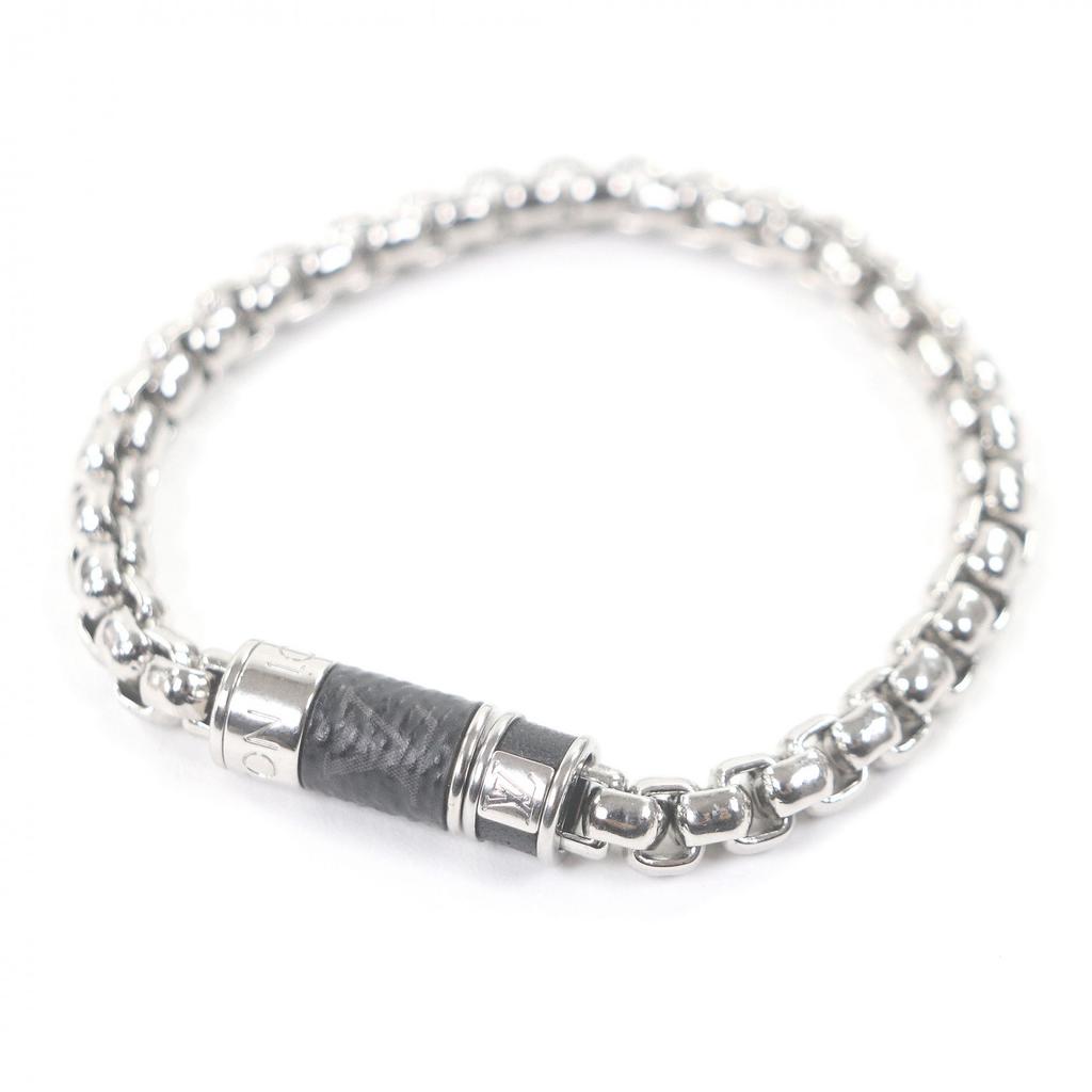 Excellent LOUIS VUITTON bracelet Bracelet Chain Monogram Eclipse Silver Used