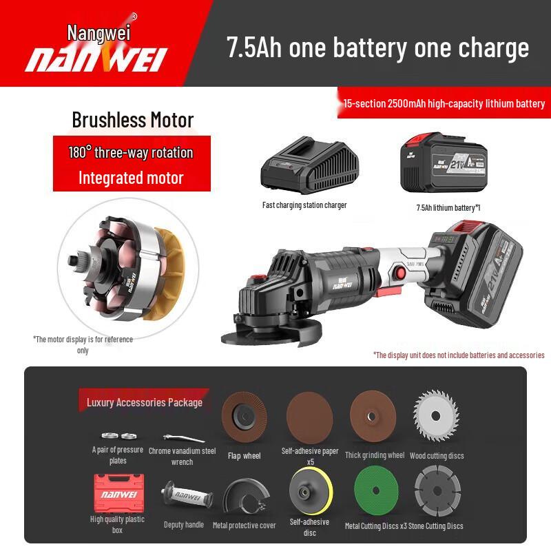 Nanwei 20V Cordless Lithium Angle Grinder CN plug (adapter included)