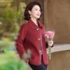 LangSha Women's Mid-Aged Wool Blend Lapel Jacket