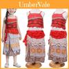 Set Costum Cosplay Prințesa Moana Pentru Fetițe Cu Elemente în Stil Hawaiian