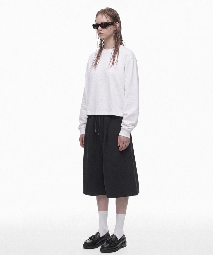 PRINOAR Single Pleated Bermuda Shorts - Black