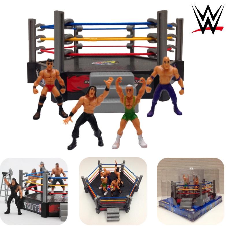 High-quality Plastic Wrestler Action Figure Set For Children's Play Includes 4 Wrestlers And A Four-sided Arena