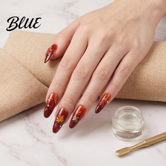 Autumn Nail Decals Maple Leaf Stickers Self-Adhesive Fall Leaves Decals Decorations Women Embossed Manicure Stickers for Home and Salon Use