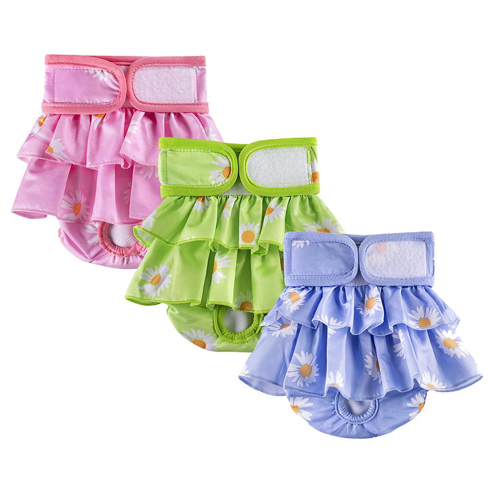 Female Dogs Diaper Washable Pets Physiological Pants Sanitary Panties Leakproof Menstrual Underwear for Small Large Dogs Shorts