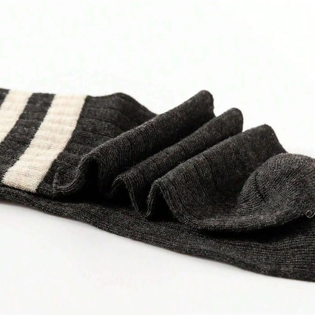 5 Paar Neue Koreanische Japanische Stil Damen Socken Lockere Socken Schulmädchen Harajuku Einfarbige Nadelstrick Gestreifte Freizeitsocken