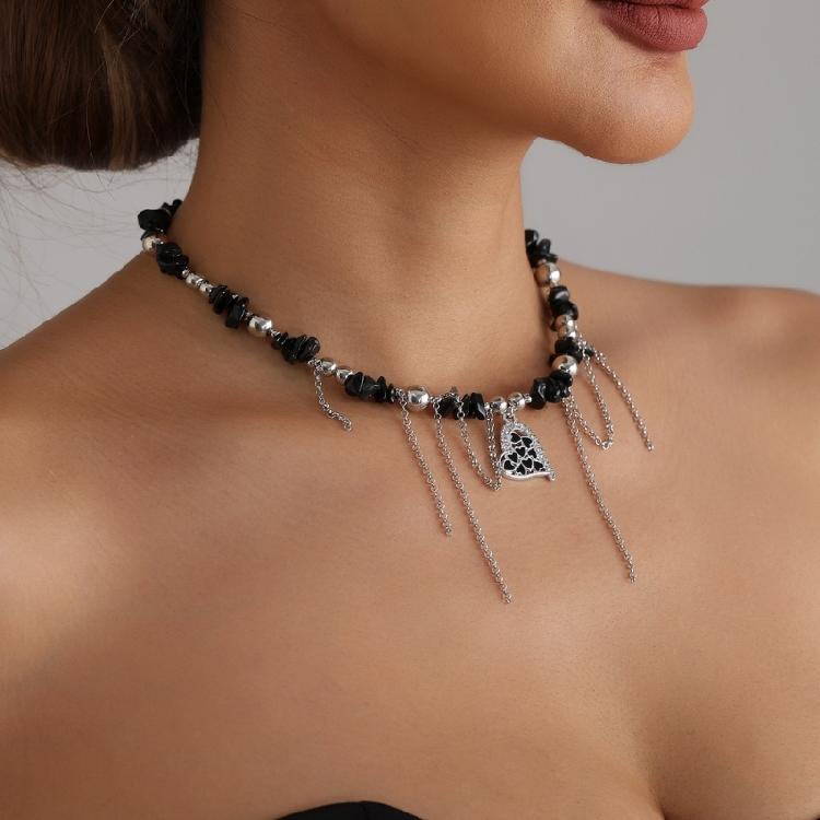 Personalisierte Liebes-Charm-Halskette Flexible Länge Quasten Schmuck Modeaccessoire Geschenk für Frauen Mädchen