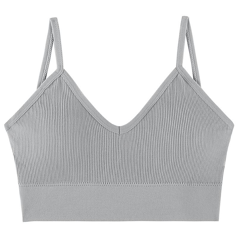 Women Seamless Deep U Backless Bralette Wireless Removable Padded Bra Breathable Crop Top