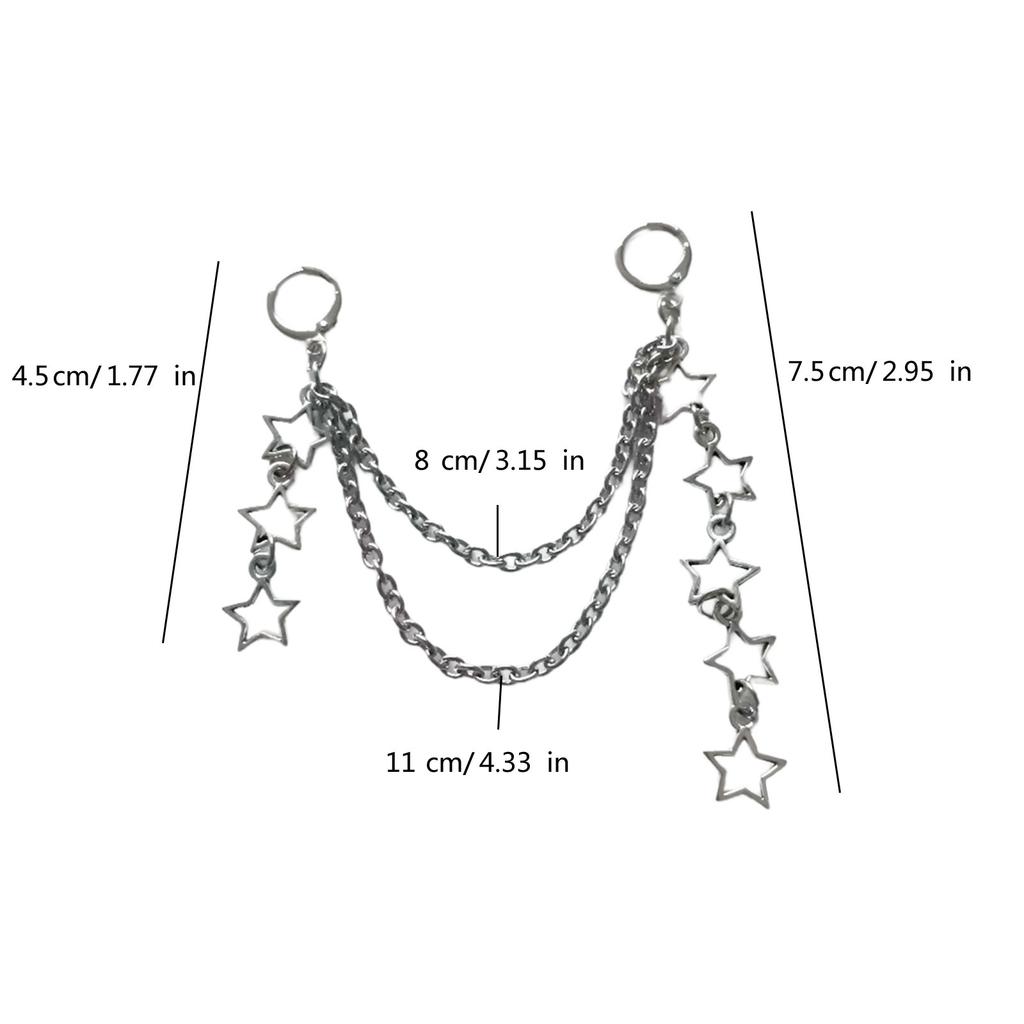 Women Star Tassels Earring Pentagrams Pendant Ear Rings Jewelry Five Pointed Star Earwear Stylish Party Accessory