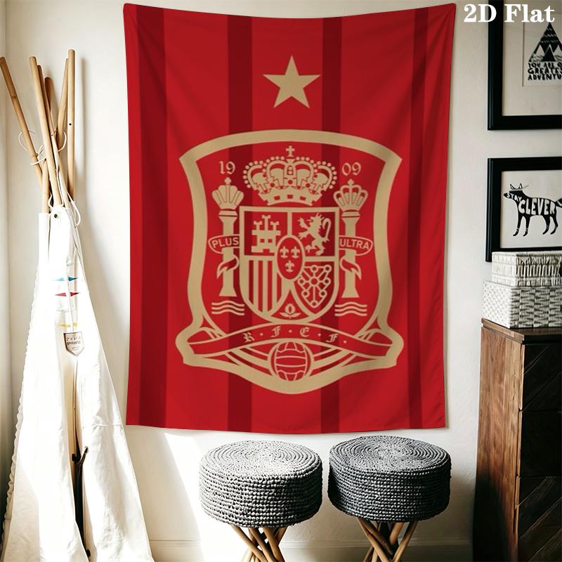 Spain national football team Wall Tapestry Aesthetic Wall Hanging Printed Fabric Blanket Decorative Tapestries for Bedroom Living Room Home Decor