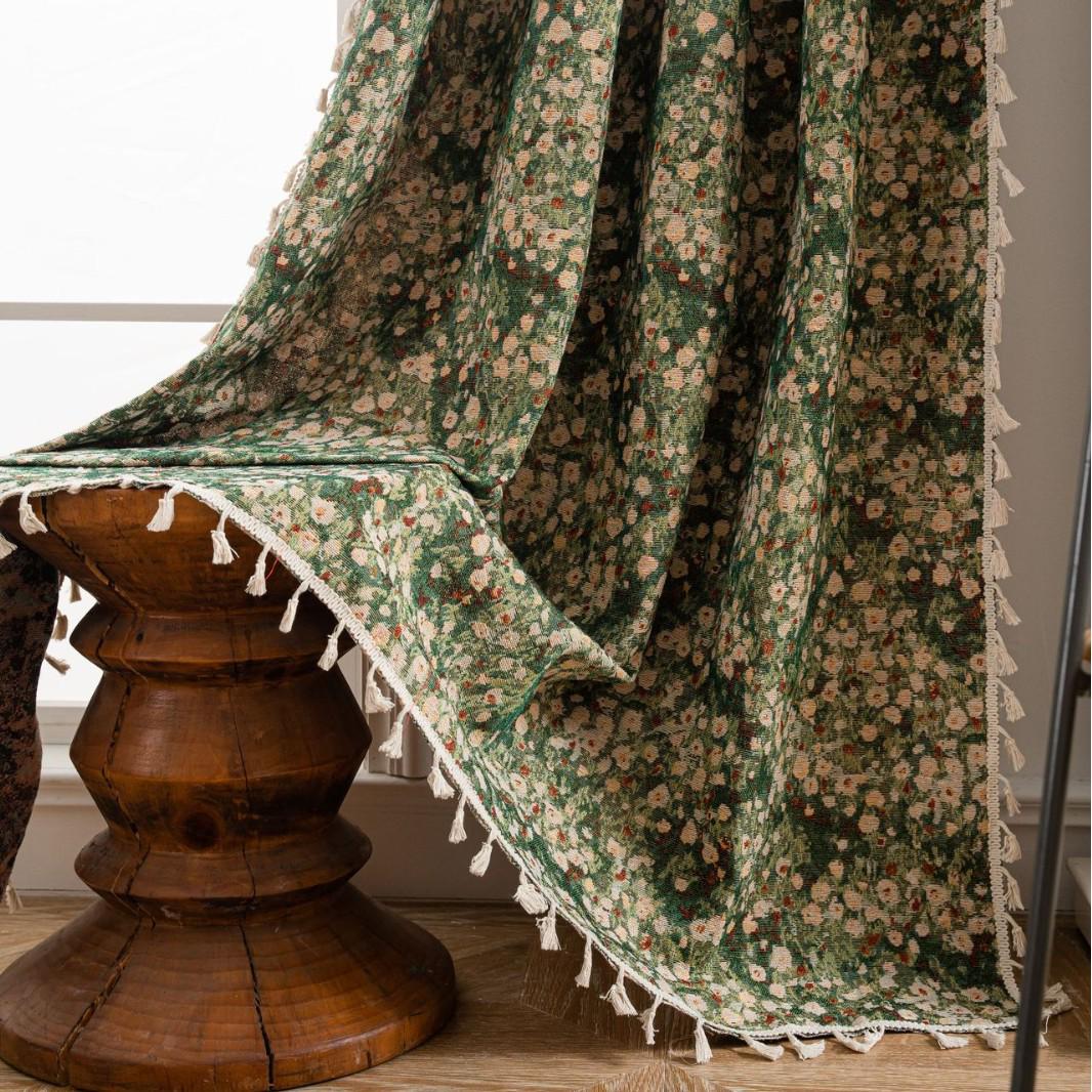 

Imaqi Yun Зеленые Масляные Картины Полузатемняющие Ретро Французские Шторы 150-180 cm