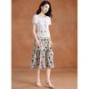 Retro Floral Print Skirt & Hollow-Out Top Set