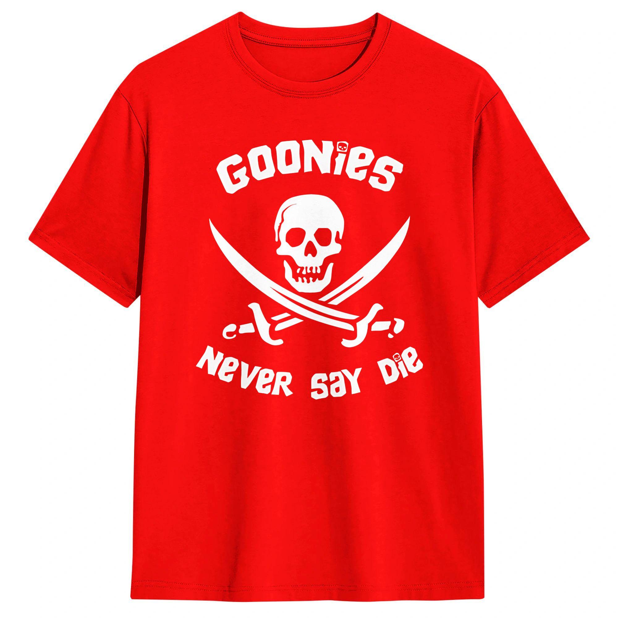 

The Goonies Never Say Die TShirt Summer Cotton T Shirts For Men Hipster Loose Tshirt Short Sleeve Aesthetic Top Tees S