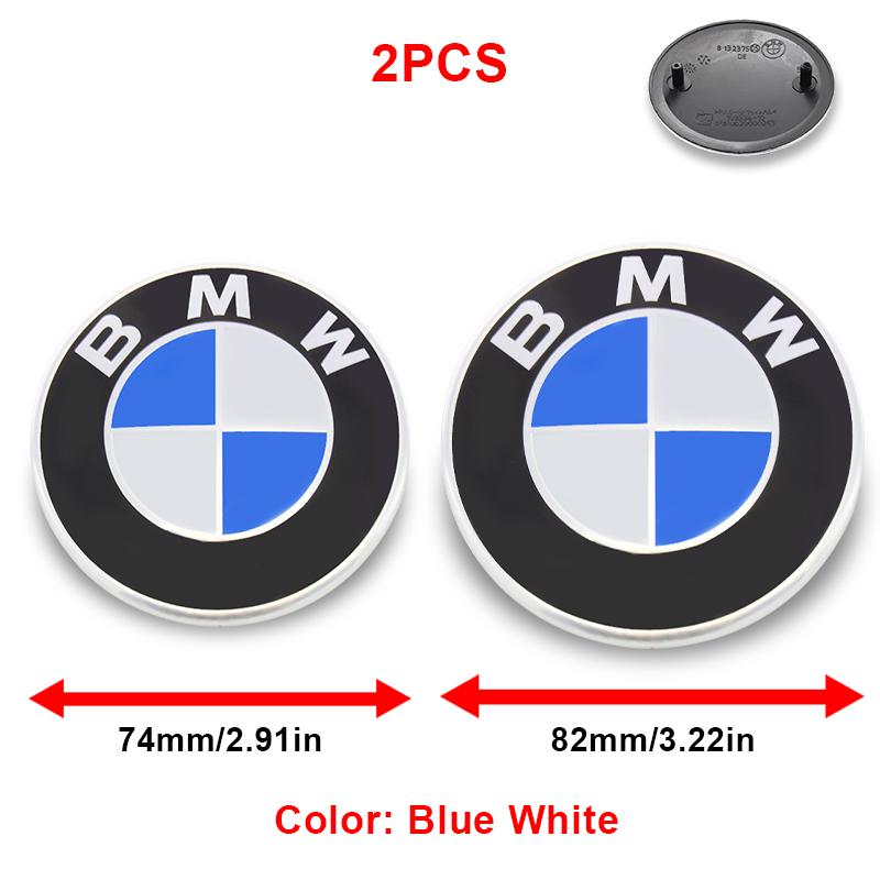 Drswk4 2Pc ABS 82mm 74mm Car Front Hood Emblem Rear Boot Trunk Logo For BMW M G20 G32 G11 X3 X5 X4 X6 X7 G30 G12 F40 F30 X1 Accessories