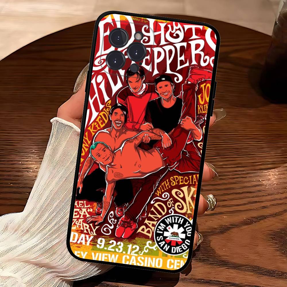 

Red Hot Chili Peppers Rock Band Phone Case For IPhone 17 16 15 14 13 12 11 Pro Max Plus Mini Soft Black Cover iPhone 14 pro