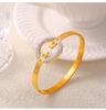 Geometric Rhinestone Inlaid Gold-Plated Titanium Bracelet - Stylish, Light Luxury, Versatile Design