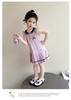 Girl Rabbit Police Officer Knitted Pleated Skirt Summer 2026 New Item Baby Girl Flying Sleeve Navy Collar Summer Dress Princess Skirt