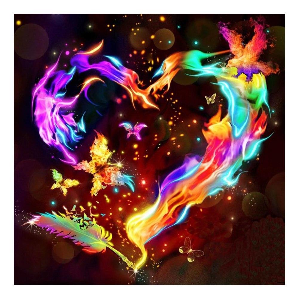 5D DIY diamantové malování květin a motýlů Plná vrtačka Barevné diamantové vyšívání Sada růžových křížových stehů Domácí dekorace dárek