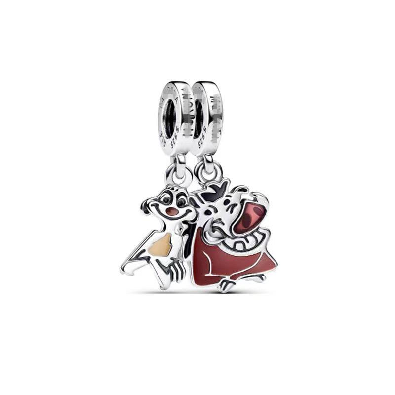 Silver Crab Turtle Mickey Castle Pendant Beaded DIY Charm