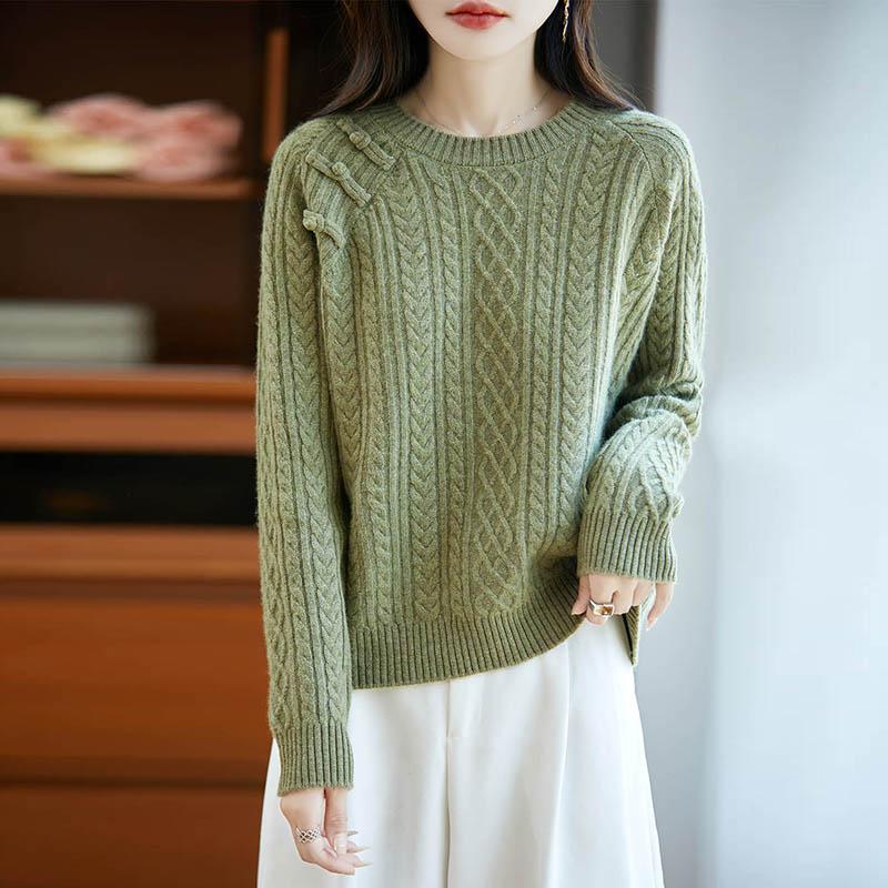 Women Sweater 100% Wool MODERN NEW SAGA O-neck Knit Pullover Thick Winter Jumpers Female Knit Tops