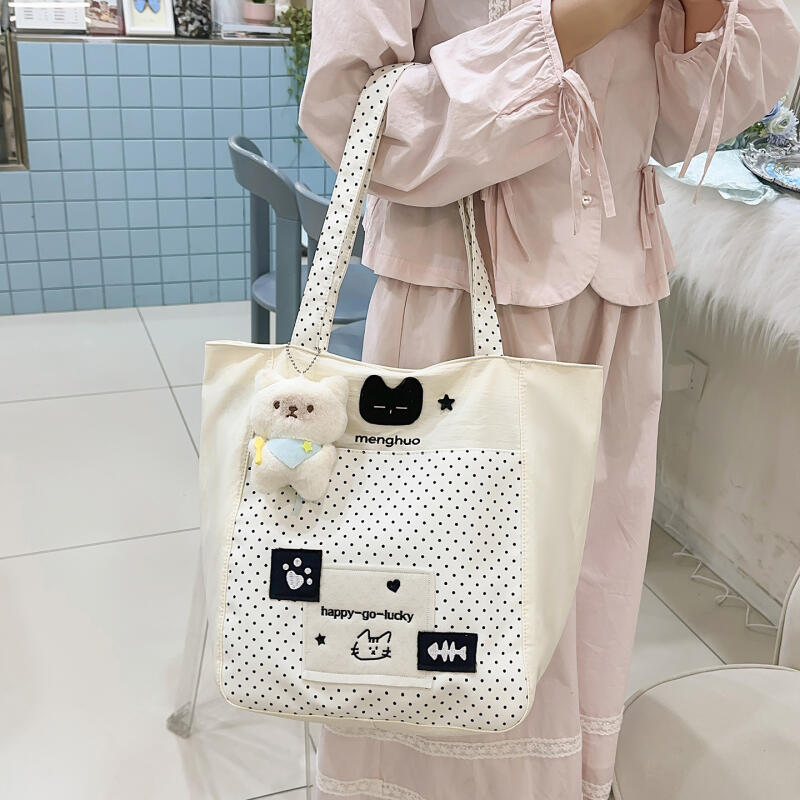 Polar Dot Shoulder Bag Women's Large Capacity Crossbody Bag Student Commuter Book Bag