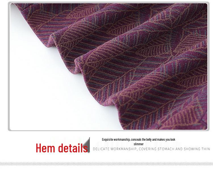 Women's Winter Velvet-Enhanced Lapel Jacket for Middle-Aged and Elderly: Grandma's Warm, Stylish Cotton Wear