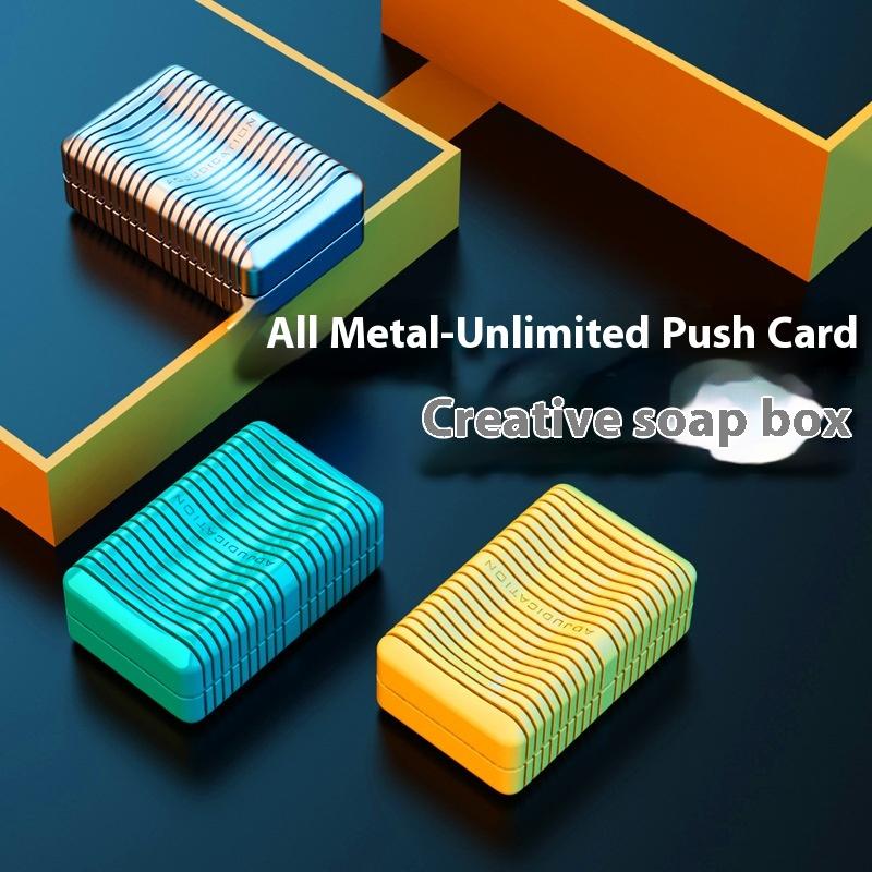 Mechanical Slider Soap Box Anti-stress Toys Magnetic Push Card Metal Pushing Haptic Stress Relief Toy Fingertip for Adults Toy