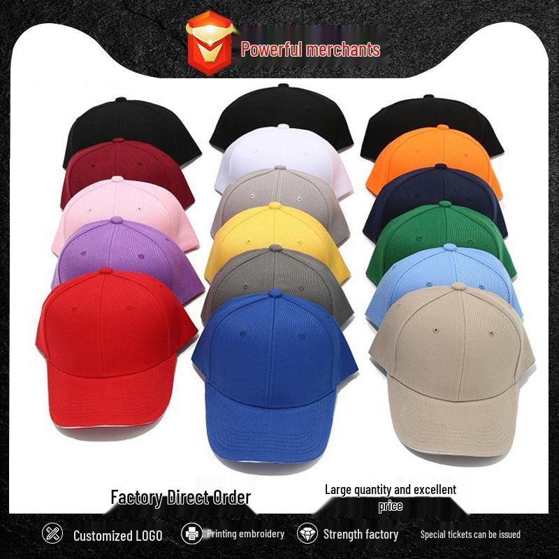 Custom Logo Solid Color Six-Panel Brushed Cotton Baseball Cap