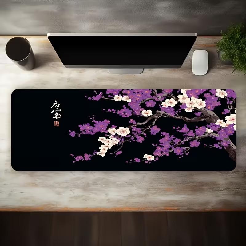 Japanese Mount Fuji Cherry Blossom Gaming Mouse Pad Extended Non Slip Mat Smooth Edges For Gamers Office Home Wireless Mouse