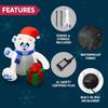 Joyfy 4 ft Christmas Inflatables Polar Bear Christmas Blow Ups Outdoor Decorations with Built-in LEDs for Holiday Party Garden