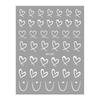 1 Sheet Nail Art Stickers 3D Cute Heart White Gold Silver Lines Love Heart Nail Decals Diy Adhesive Slider Manicure Decorations