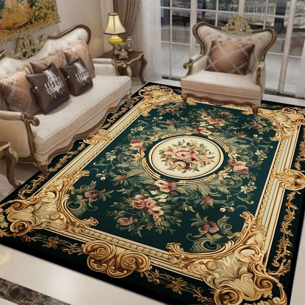 European Luxury Home Decorative Carpets for Living Room Classical Large Area Rug for Bedroom Easy Cleaning Hall Table Mat Carpet