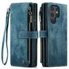 For Samsung Galaxy S25 Edge S24 S23 S22 Ultra Case, Durable PU Leather Magnetic Flip Strap Wristlet Zipper Card Holder Wallet