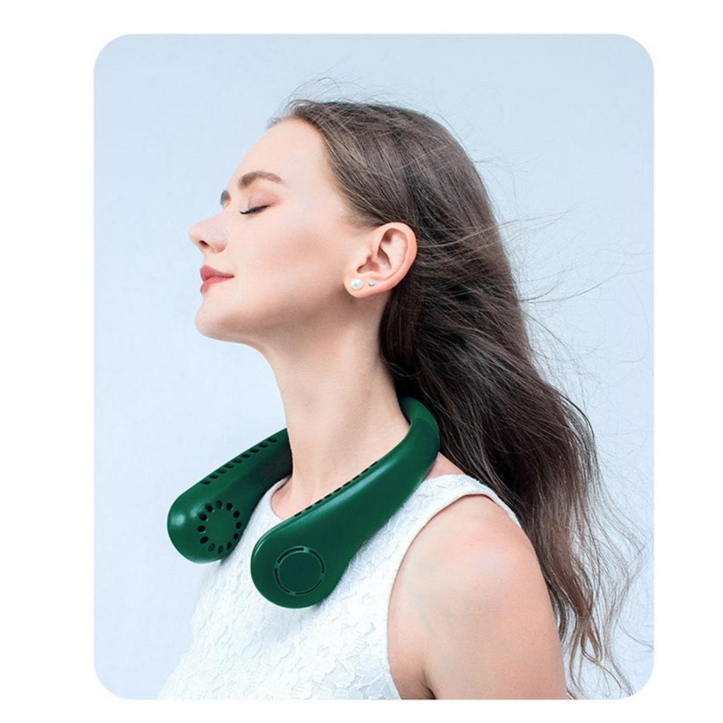 USB Neck Fan 3 Levels Low Noise Rechargeable Bladeless Long Battery Life Portable Neck Fan for Shopping Travelling