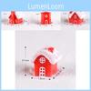 Festive Resin Snowy House Ornament Red Style Christmas Snowman Gift Decoration