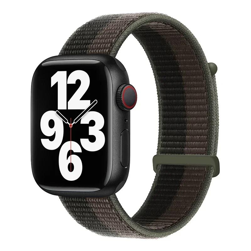 Laço de Nylon para Pulseira Apple Watch 46mm 45mm 44mm 49mm 46mm 40mm 41mm 38mm 42mm Correa Pulseira iWatch Série 6 Se 7 8 9 10 11 ultra1/2/3 pulseira