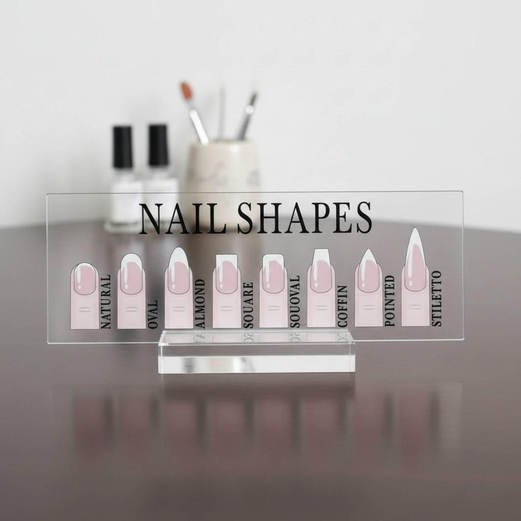 Tableau d'affichage de forme d'ongle Autoportant avec socle Manucure