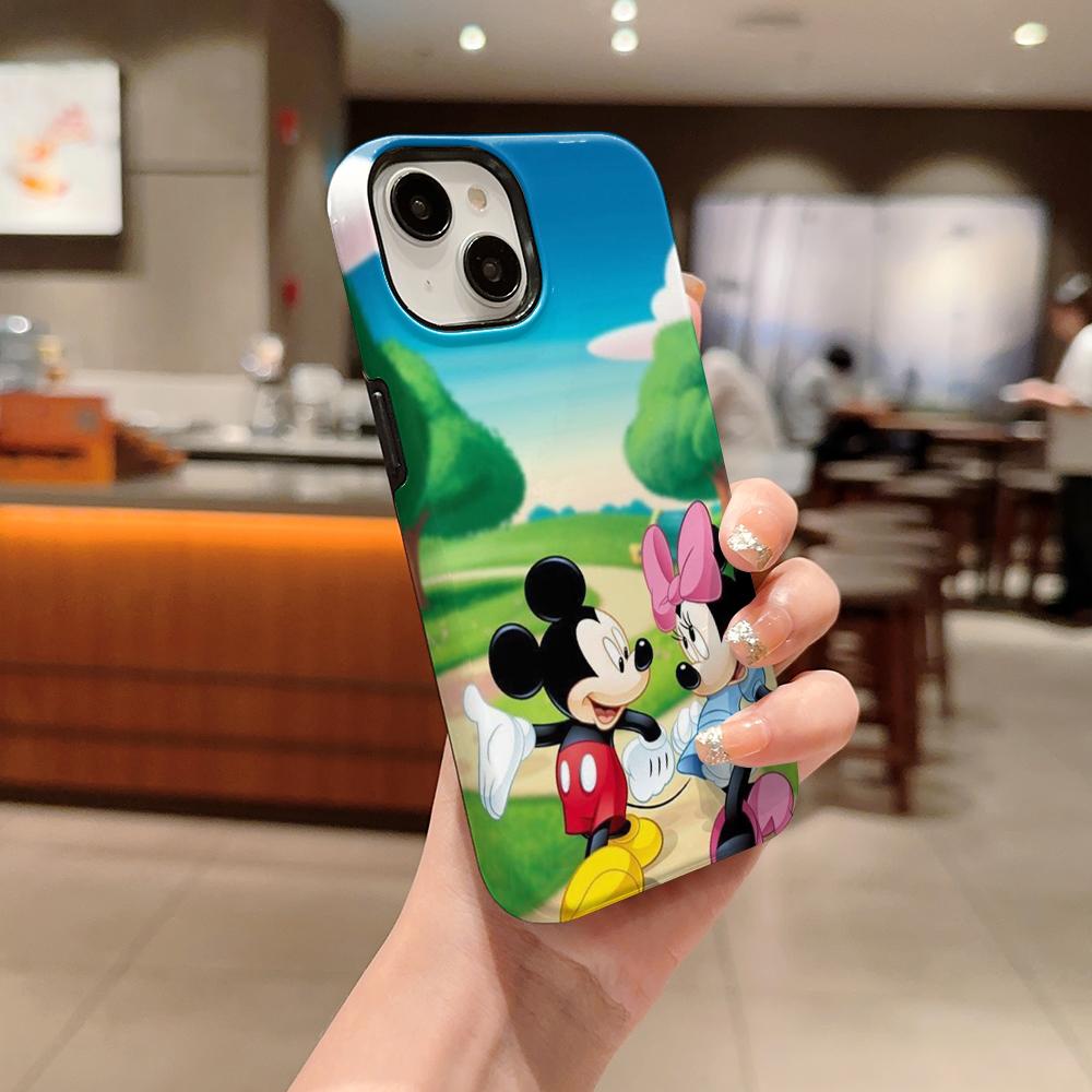 Disney phone case, double-layer protective cover, suitable for iPhone X/XS/SE/7/8/11/12/13/14/15/16/17 Pro Max Plus