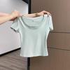 Design Niche Short-sleeved T-shirt for Women 2024 Summer New Slim Fit Simple Casual Versatile Half-sleeved Top