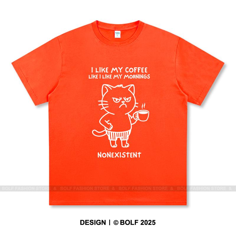 Women's I Like My Coffee Printed T-Shirt 100% Cotton Oversized Barista Graphic Tees for Men Summer Tops Brew Streetwear