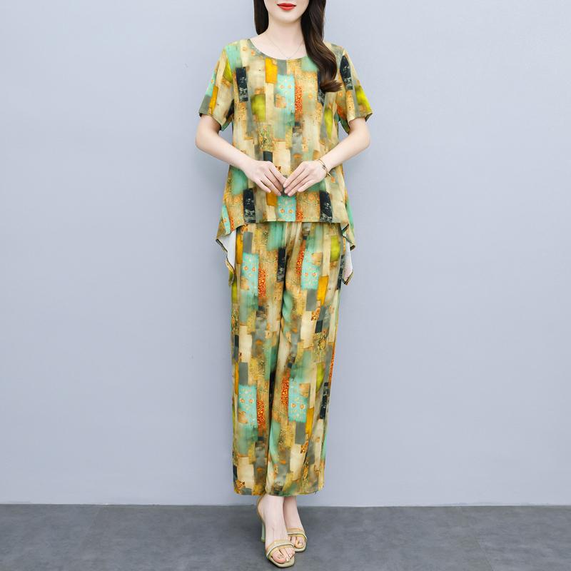 Sommer Damen 2-teiliges Set Übergröße Elegant Lässig Hosenanzüge Damenbekleidung