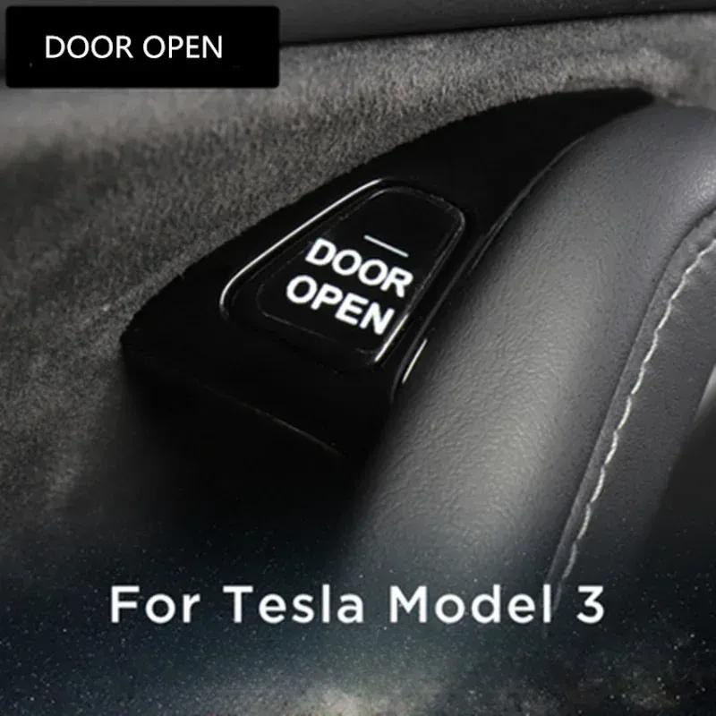 Adesivi Luminosi per Pulsante Apertura Porta Auto Per Tesla Model 3 Accessori Auto Promemoria Adesivo Apertura Porta Bracciolo Interruttore Alzacristalli