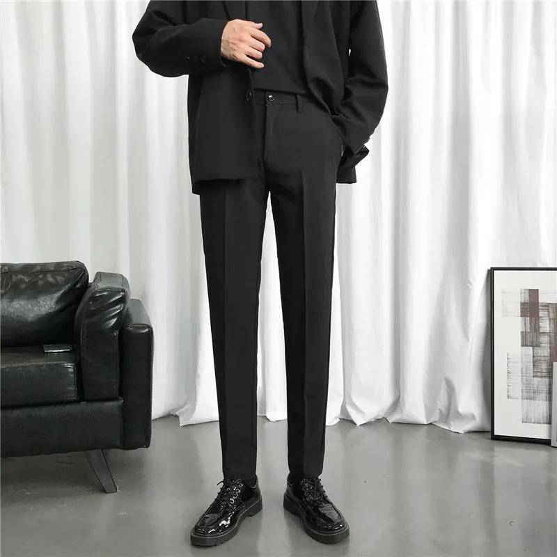 Men's Spring Straight Slim Casual Pants Youth Solid Colour Simple Professional Pants