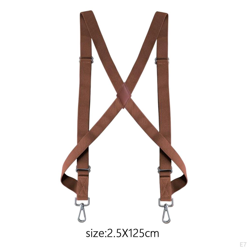 Men Women Suspender Heavy Duty Swivel Hooks Elastic X Type Unisex for Belt Loops Side Clip