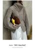 Retro Cashmere Cable Knit Batwing Sleeve Cardigan with Double Zipper, Perfect for Autumn/Winter.