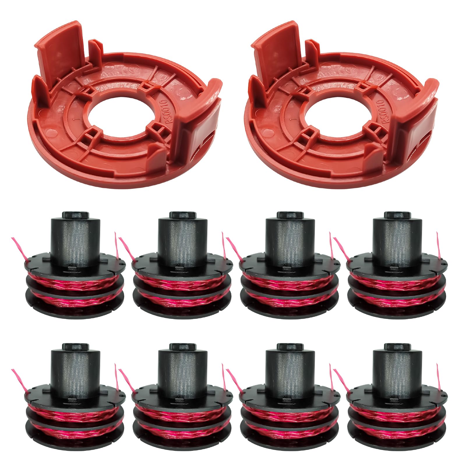 

For AL-KO GTE 350/GTE 450/GTE 550 Lawn Trimmer 8 Line Spools with 2 Spool Caps, 112966 A