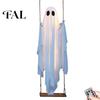 Funny Halloween Yard Art Hanging Swinging Ghost Decoration, LED Light Up Large Spooky Patio Tree Decor with Remote Control for Outside Garden