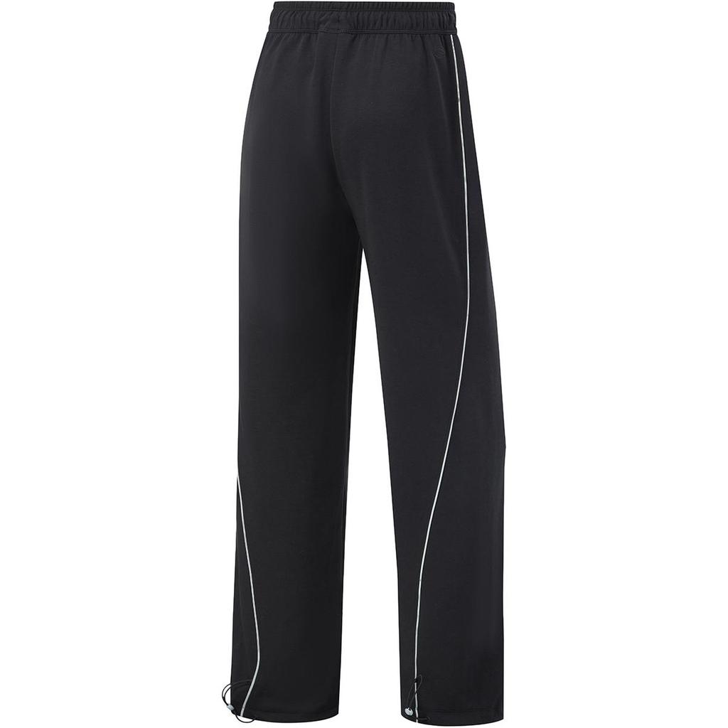 Li Ning Fitness Series Elastic Breathable Loose Knit Sports Pants Women Bottoms Black AKLU154-4