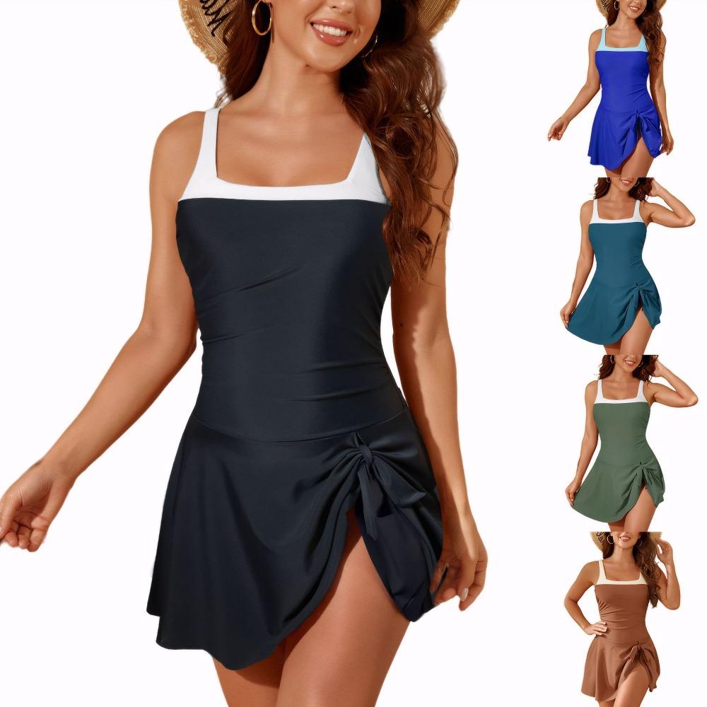 Costume da bagno retrò europeo e americano 2025 Costume intero sportivo da donna conservativo
