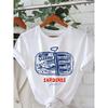 Women's Sardines Fish Retro Graphic T-Shirt - Short Sleeve Crew Neck Casual Summer Top  Print for Beach Outfits & Casual Attire