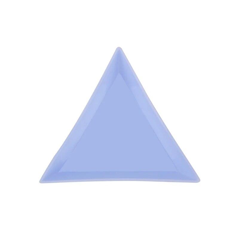 5Pcs Kunststoff Dreieckige Tablett für Nagel Strass Diamant Rosa Lagerung Box Platte DIY Nail art Maniküre Zubehör Werkzeuge